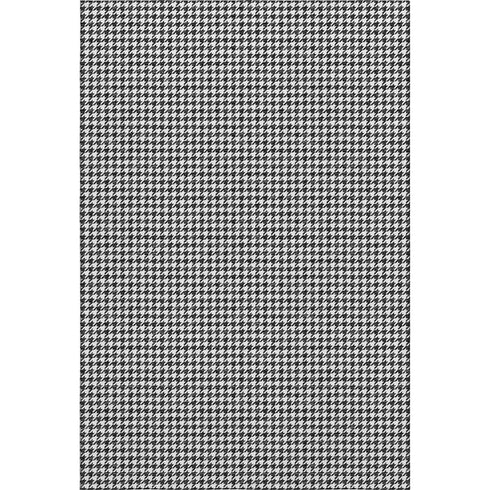 9' X 12' Black And White Houndstooth Washable Area Rug With UV Protection