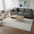5' X 8' Linen And Ivory Striped Washable Area Rug With UV Protection