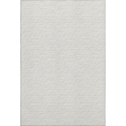 8' X 10' Linen And Ivory Striped Washable Area Rug With UV Protection
