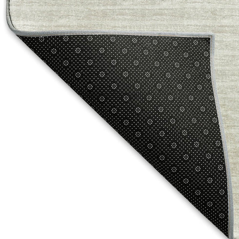 8' X 10' Linen And Ivory Striped Washable Area Rug With UV Protection