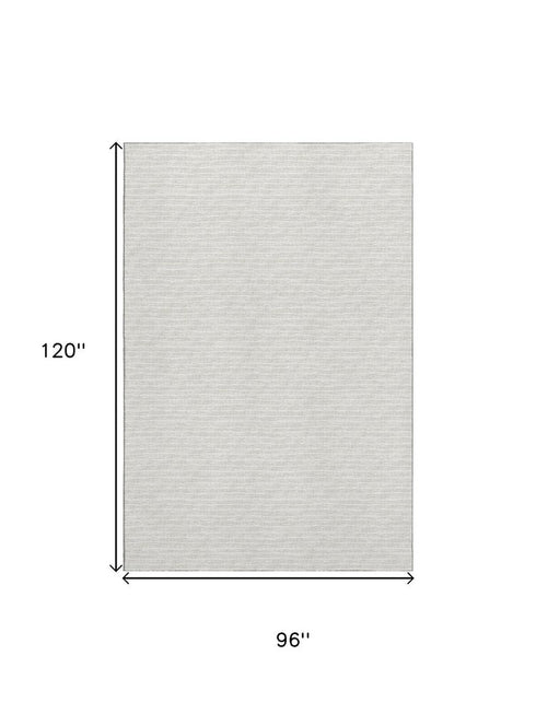 8' X 10' Linen And Ivory Striped Washable Area Rug With UV Protection