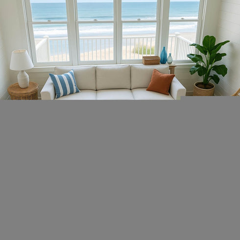8' X 10' Taupe And Ivory Striped Washable Area Rug With UV Protection