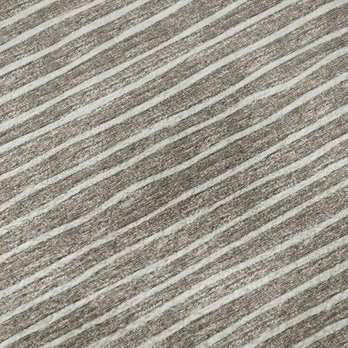 8' X 10' Taupe And Ivory Striped Washable Area Rug With UV Protection