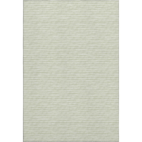5' X 8' Light Gray And Ivory Striped Washable Area Rug With UV Protection