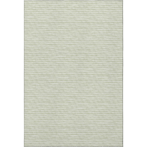 5' X 8' Light Gray And Ivory Striped Washable Area Rug With UV Protection