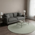8' Light Gray And Ivory Striped Washable Round Rug With UV Protection