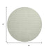 8' Light Gray And Ivory Striped Washable Round Rug With UV Protection