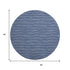 8' Navy Blue And Ivory Striped Washable Round Rug With UV Protection