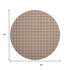 8' Rust And Beige Geometric Washable Round Rug With UV Protection