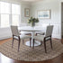 8' Rust And Beige Geometric Washable Round Rug With UV Protection