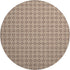 8' Rust And Beige Geometric Washable Round Rug With UV Protection