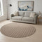 8' Rust And Beige Geometric Washable Round Rug With UV Protection