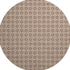 8' Rust And Beige Geometric Washable Round Rug With UV Protection