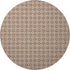 8' Rust And Beige Geometric Washable Round Rug With UV Protection