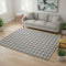 5' X 8' Black And Ivory Geometric Washable Area Rug With UV Protection