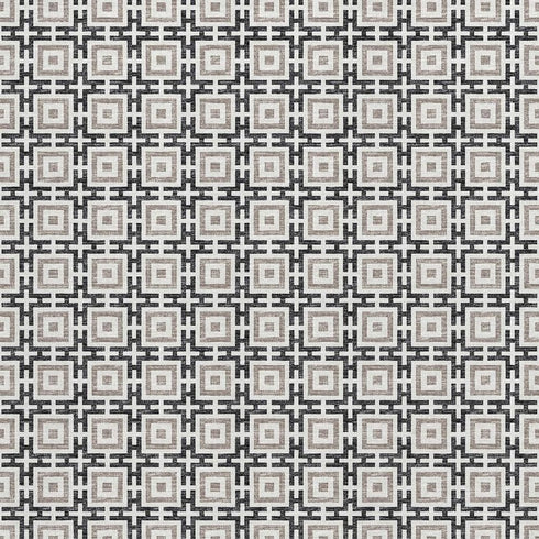 5' X 8' Black And Ivory Geometric Washable Area Rug With UV Protection