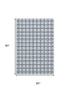 5' X 8' Navy Blue And Ivory Geometric Washable Area Rug With UV Protection