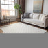 8' X 10' Ivory And Taupe Geometric Washable Area Rug With UV Protection
