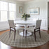 8' Taupe And Ivory Geometric Washable Round Rug With UV Protection
