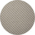8' Taupe And Ivory Geometric Washable Round Rug With UV Protection