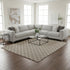 9' X 12' Taupe And Ivory Geometric Washable Area Rug With UV Protection