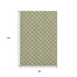 8' X 10' Artichoke Green And Ivory Geometric Washable Area Rug With UV Protection