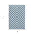 5' X 8' Sky Blue And Ivory Geometric Washable Area Rug With UV Protection