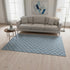 5' X 8' Sky Blue And Ivory Geometric Washable Area Rug With UV Protection