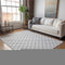 8' X 10' Gray And Black Geometric Washable Area Rug With UV Protection