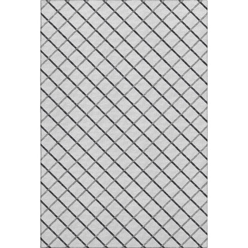 8' X 10' Gray And Black Geometric Washable Area Rug With UV Protection