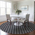 8' Black And Ivory Geometric Washable Round Rug With UV Protection