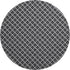 8' Black And Ivory Geometric Washable Round Rug With UV Protection