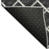 8' Black And Ivory Geometric Washable Round Rug With UV Protection