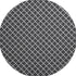 8' Black And Ivory Geometric Washable Round Rug With UV Protection