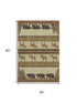 5' X 8' Brown Beige And Rust Animal Print Washable Area Rug With UV Protection