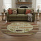 8' Brown Beige And Rust Animal Print Washable Round Rug With UV Protection