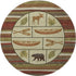 8' Brown Beige And Rust Animal Print Washable Round Rug With UV Protection