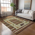 9' X 12' Brown Beige And Rust Animal Print Washable Area Rug With UV Protection