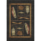 5' X 8' Midnight Brown And Rust Nautical Washable Area Rug With UV Protection