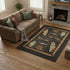 5' X 8' Midnight Brown And Rust Nautical Washable Area Rug With UV Protection
