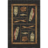 5' X 8' Midnight Brown And Rust Nautical Washable Area Rug With UV Protection