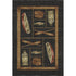 9' X 12' Midnight Brown And Rust Nautical Washable Area Rug With UV Protection