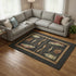 9' X 12' Midnight Brown And Rust Nautical Washable Area Rug With UV Protection