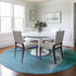 8' Caribbean Blue Emerald And Beige Nautical Washable Round Rug With UV Protection