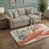 5' X 8' Beige Salmon And Brown Nautical Washable Area Rug With UV Protection