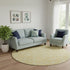 8' Gold And Ivory Nautical Washable Round Rug With UV Protection