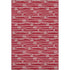 5' X 8' Red And Ivory Nautical Washable Area Rug With UV Protection