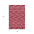 5' X 8' Red And Ivory Nautical Washable Area Rug With UV Protection