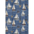8' X 10' Navy Blue Ivory And Gold Nautical Washable Area Rug With UV Protection
