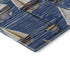 8' X 10' Navy Blue Ivory And Gold Nautical Washable Area Rug With UV Protection